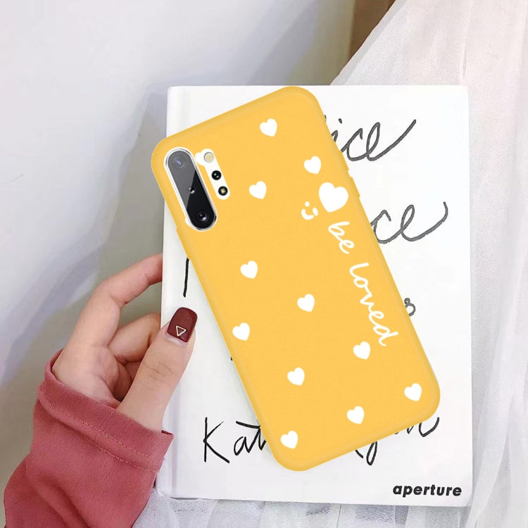For Galaxy Note10+ Smiling Love Heart Pattern Frosted TPU Protective Case