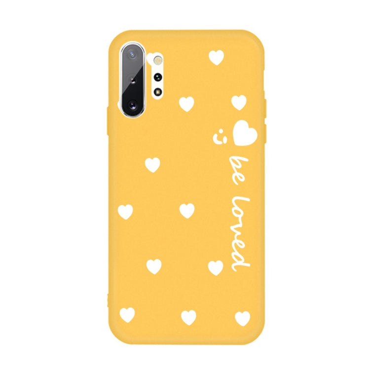 For Galaxy Note10+ Smiling Love Heart Pattern Frosted TPU Protective Case
