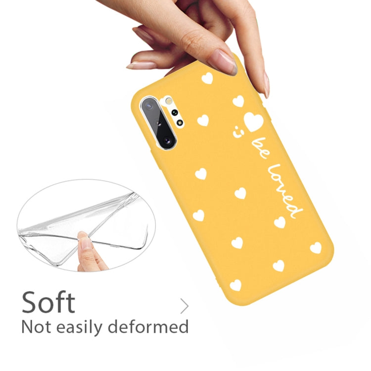 For Galaxy Note10+ Smiling Love Heart Pattern Frosted TPU Protective Case
