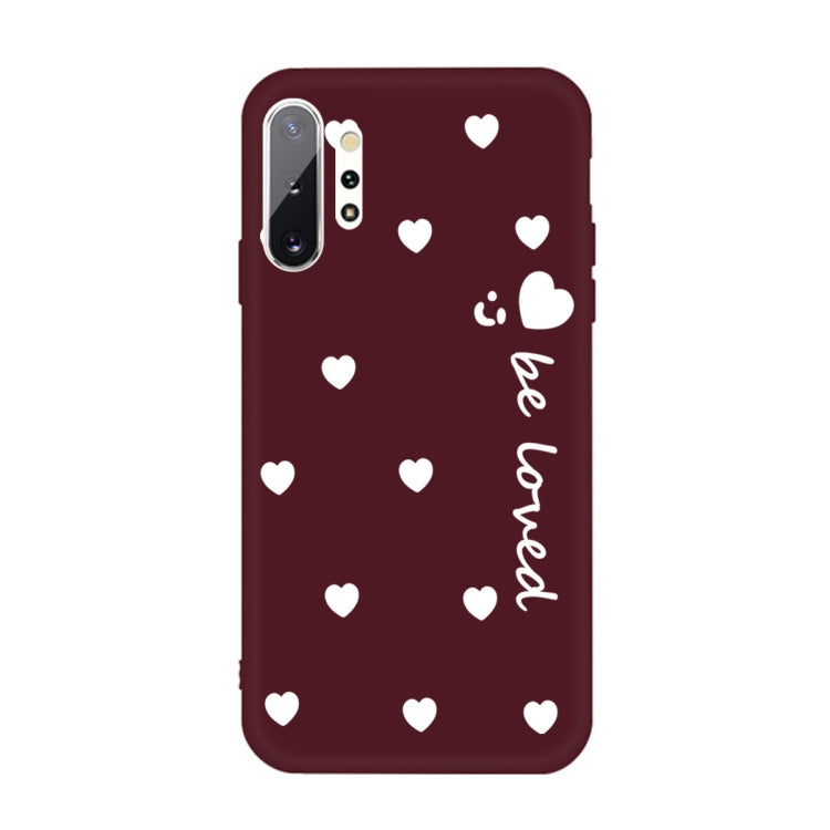 For Galaxy Note10+ Smiling Love Heart Pattern Frosted TPU Protective Case
