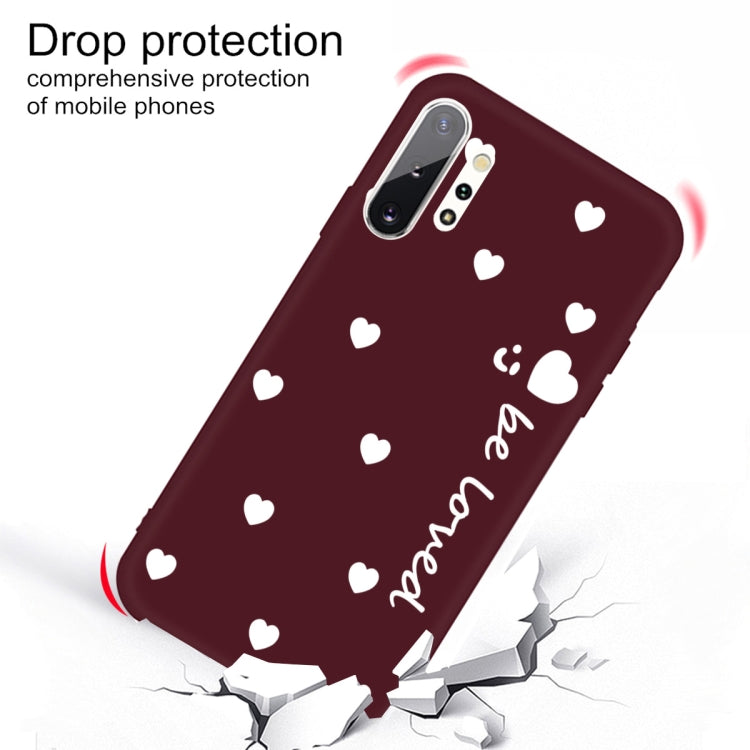For Galaxy Note10+ Smiling Love Heart Pattern Frosted TPU Protective Case