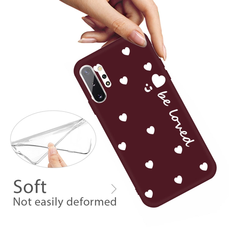 For Galaxy Note10+ Smiling Love Heart Pattern Frosted TPU Protective Case