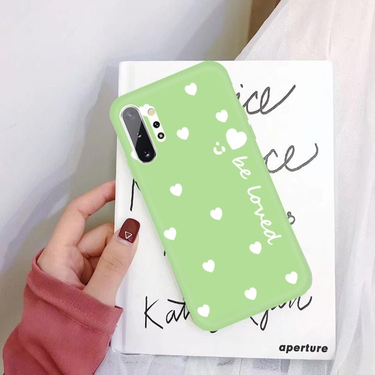 For Galaxy Note10+ Smiling Love Heart Pattern Frosted TPU Protective Case
