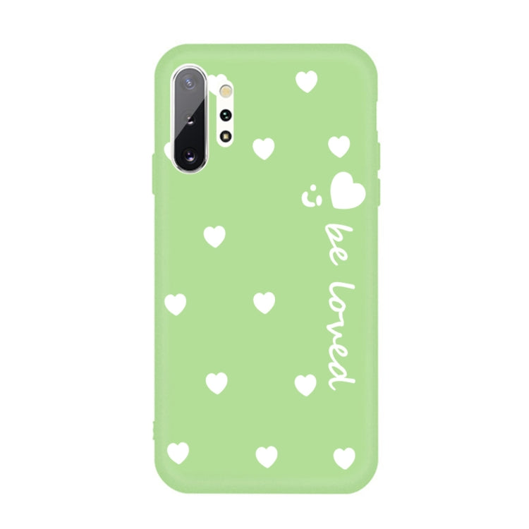 For Galaxy Note10+ Smiling Love Heart Pattern Frosted TPU Protective Case