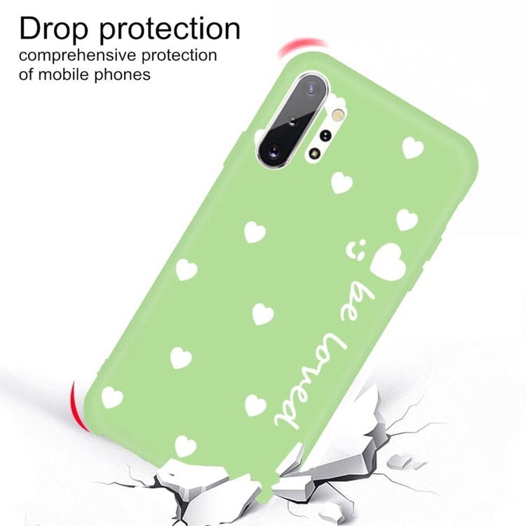 For Galaxy Note10+ Smiling Love Heart Pattern Frosted TPU Protective Case