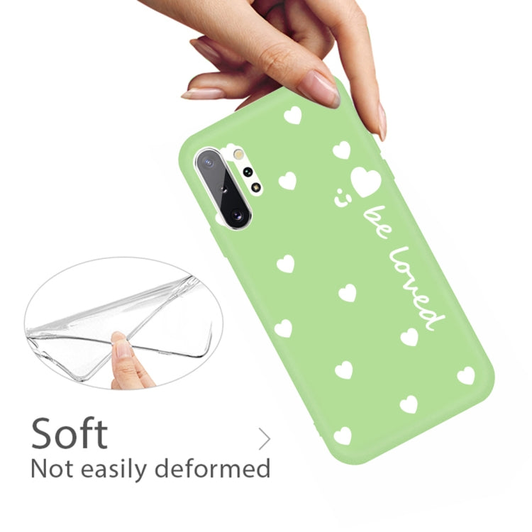 For Galaxy Note10+ Smiling Love Heart Pattern Frosted TPU Protective Case