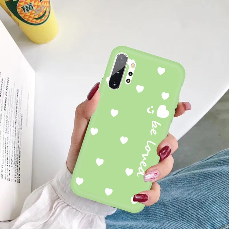 For Galaxy Note10+ Smiling Love Heart Pattern Frosted TPU Protective Case