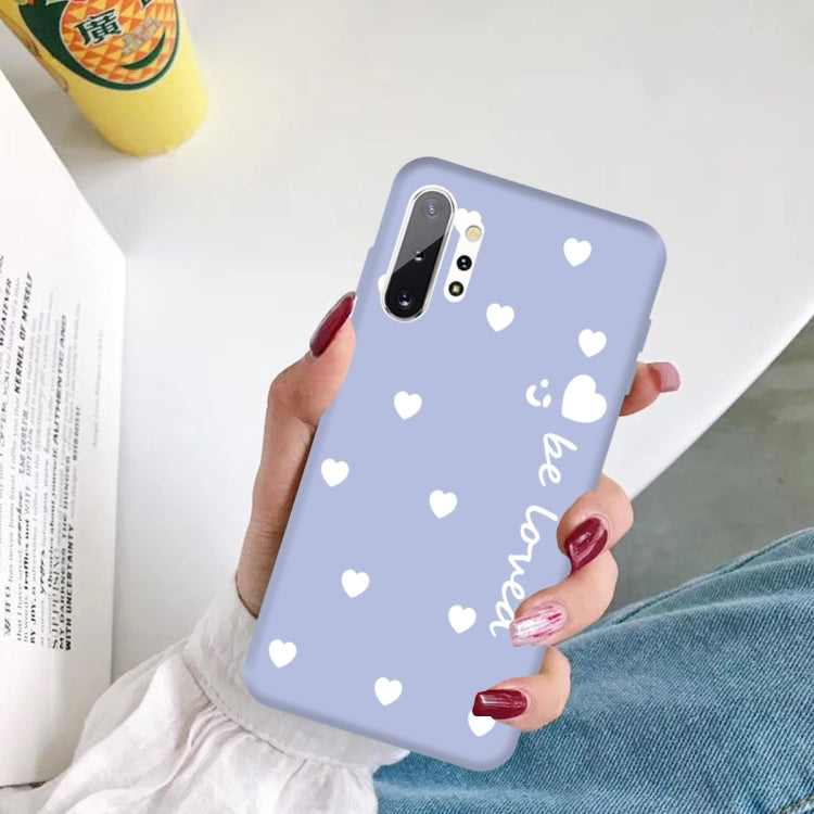 For Galaxy Note10+ Smiling Love Heart Pattern Frosted TPU Protective Case