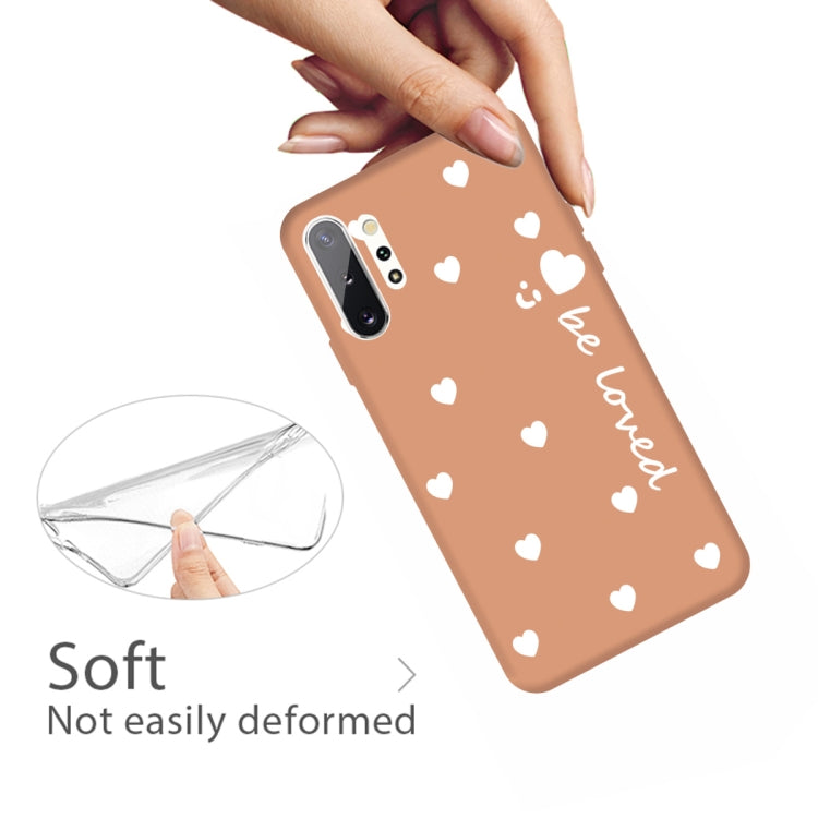 For Galaxy Note10+ Smiling Love Heart Pattern Frosted TPU Protective Case