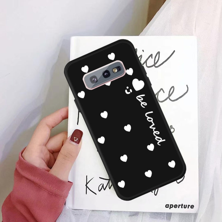 For Galaxy S10 Smiling Love Heart Pattern Frosted TPU Protective Case