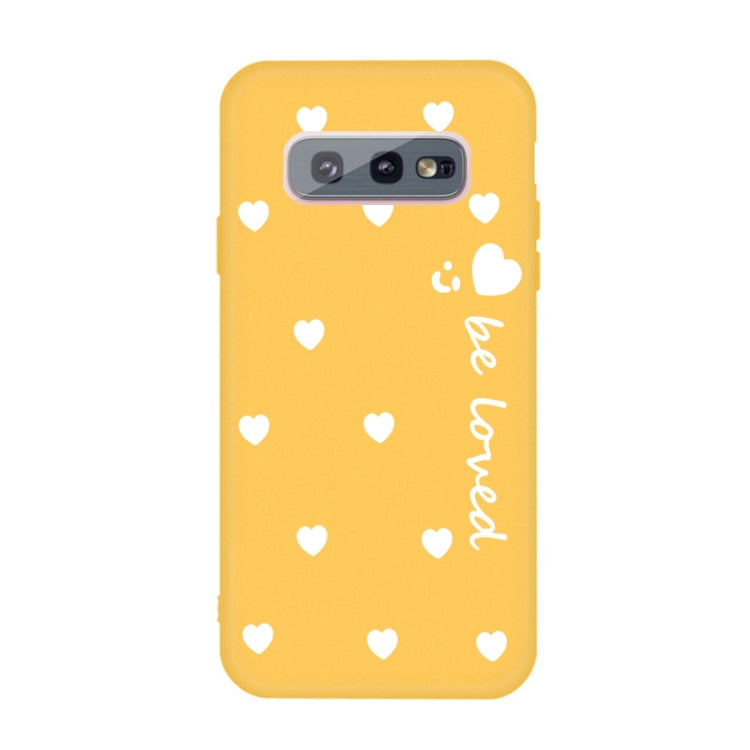 For Galaxy S10 Smiling Love Heart Pattern Frosted TPU Protective Case