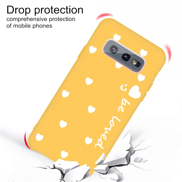 For Galaxy S10 Smiling Love Heart Pattern Frosted TPU Protective Case