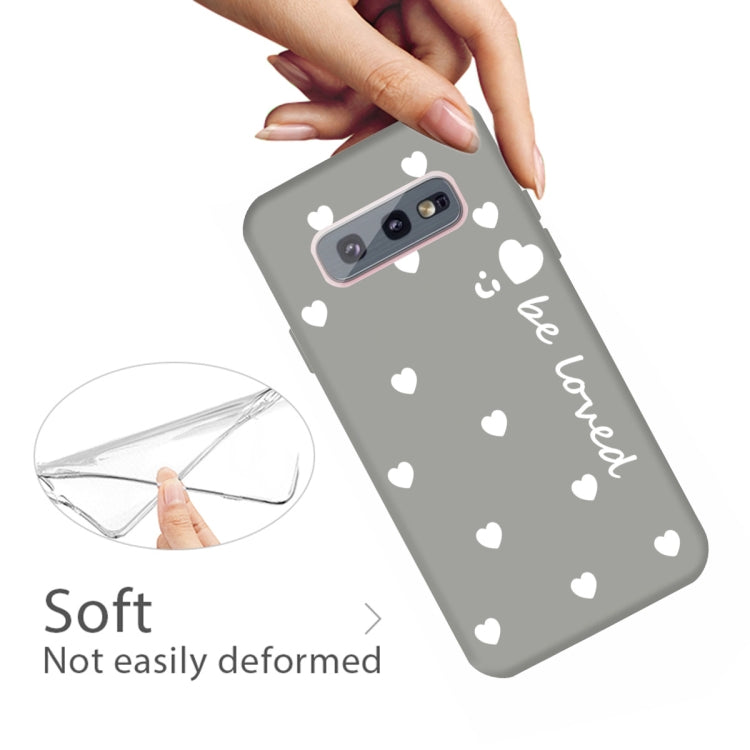 For Galaxy S10 Smiling Love Heart Pattern Frosted TPU Protective Case