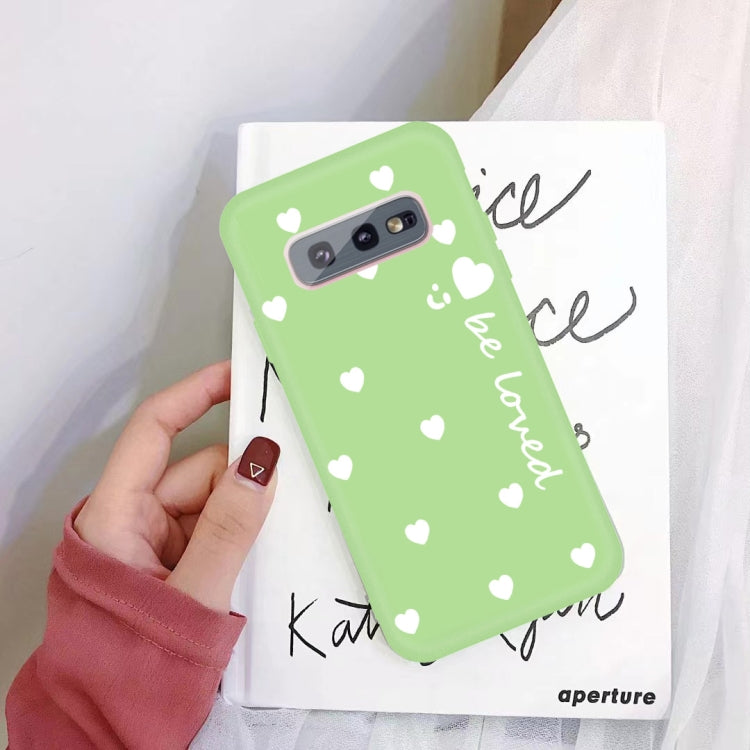 For Galaxy S10 Smiling Love Heart Pattern Frosted TPU Protective Case