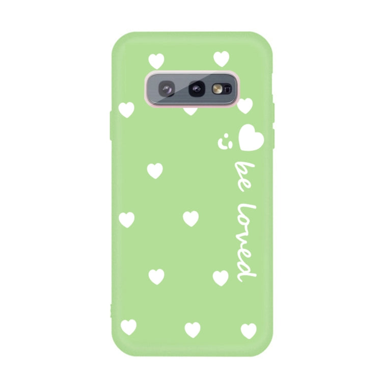 For Galaxy S10 Smiling Love Heart Pattern Frosted TPU Protective Case