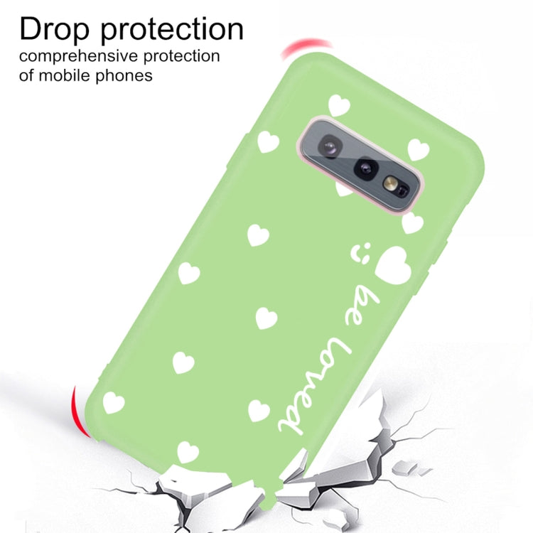 For Galaxy S10 Smiling Love Heart Pattern Frosted TPU Protective Case