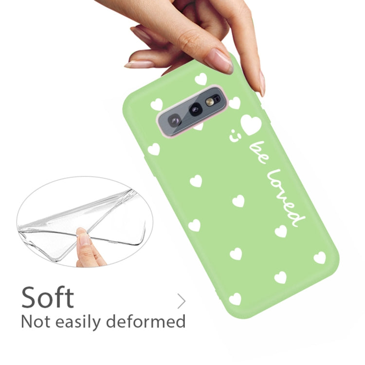For Galaxy S10 Smiling Love Heart Pattern Frosted TPU Protective Case