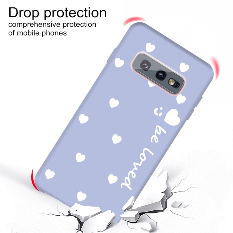 For Galaxy S10 Smiling Love Heart Pattern Frosted TPU Protective Case