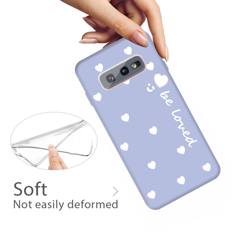 For Galaxy S10 Smiling Love Heart Pattern Frosted TPU Protective Case