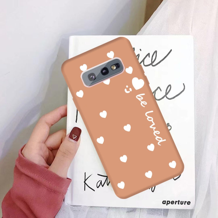For Galaxy S10 Smiling Love Heart Pattern Frosted TPU Protective Case