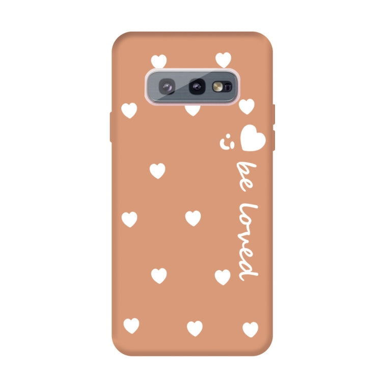 For Galaxy S10 Smiling Love Heart Pattern Frosted TPU Protective Case