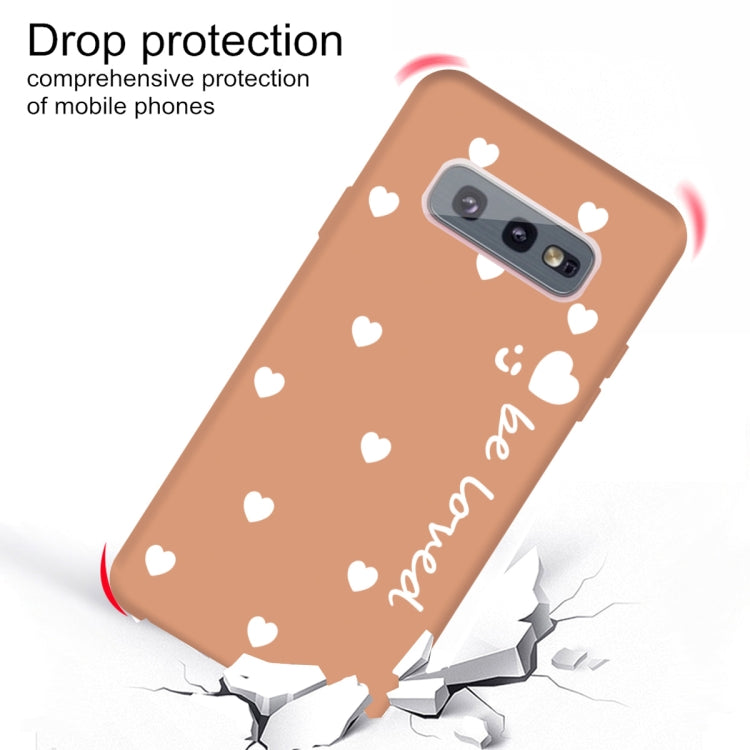 For Galaxy S10 Smiling Love Heart Pattern Frosted TPU Protective Case
