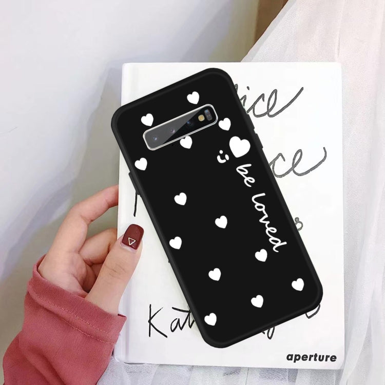 For Galaxy S10+ Smiling Love Heart Pattern Frosted TPU Protective Case