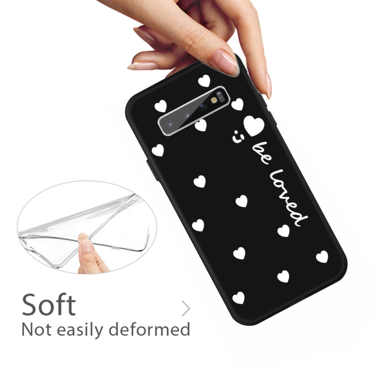 For Galaxy S10+ Smiling Love Heart Pattern Frosted TPU Protective Case