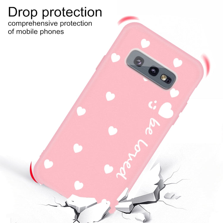 For Galaxy S10e Smiling Love Heart Pattern Frosted TPU Protective Case