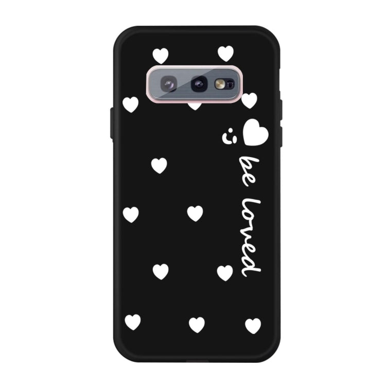 For Galaxy S10e Smiling Love Heart Pattern Frosted TPU Protective Case