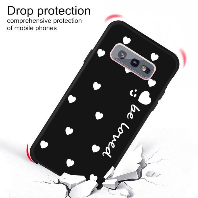 For Galaxy S10e Smiling Love Heart Pattern Frosted TPU Protective Case