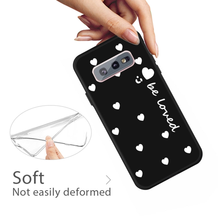 For Galaxy S10e Smiling Love Heart Pattern Frosted TPU Protective Case