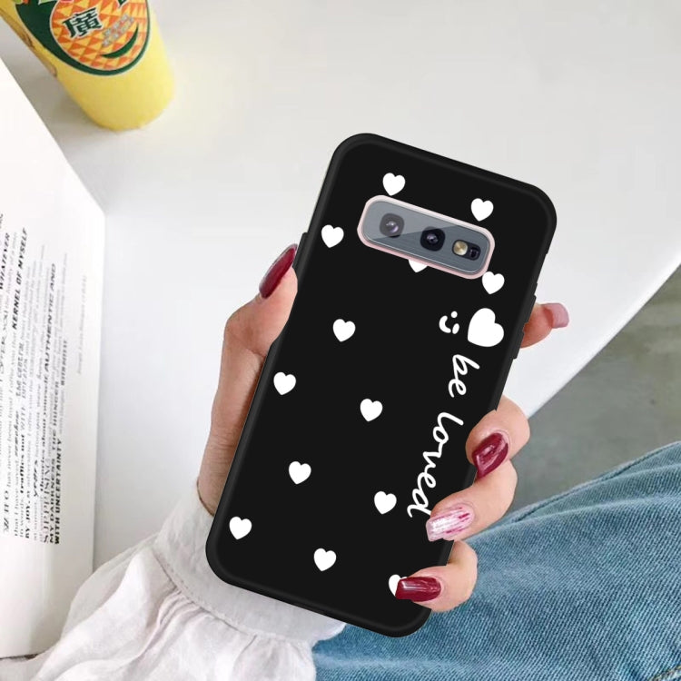 For Galaxy S10e Smiling Love Heart Pattern Frosted TPU Protective Case