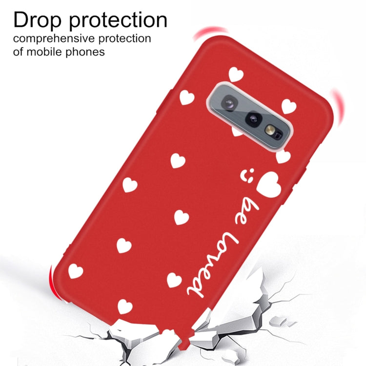 For Galaxy S10e Smiling Love Heart Pattern Frosted TPU Protective Case
