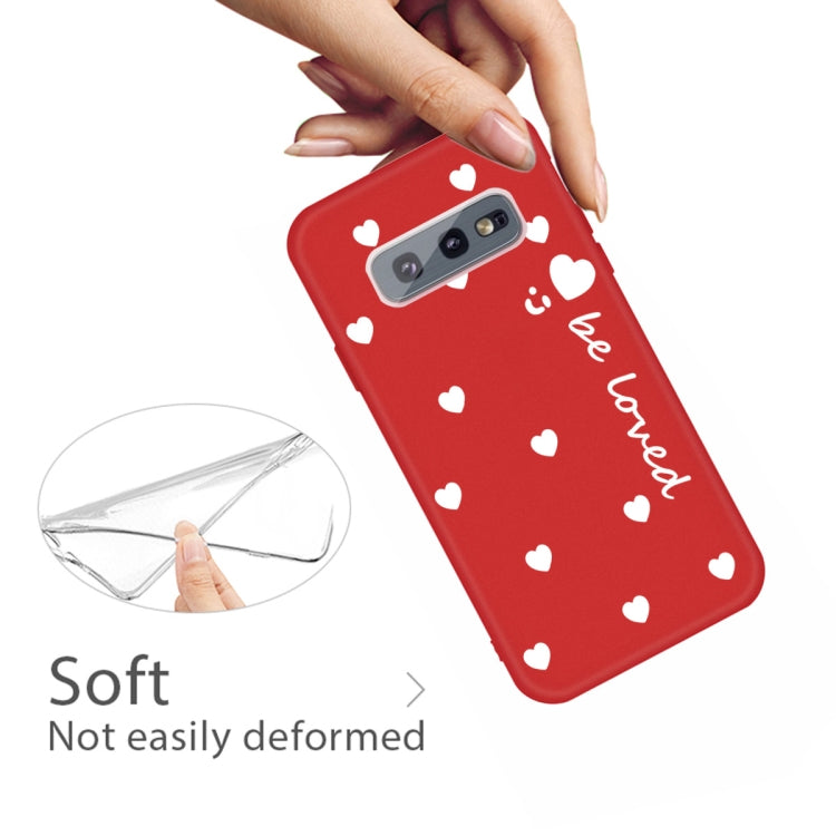 For Galaxy S10e Smiling Love Heart Pattern Frosted TPU Protective Case