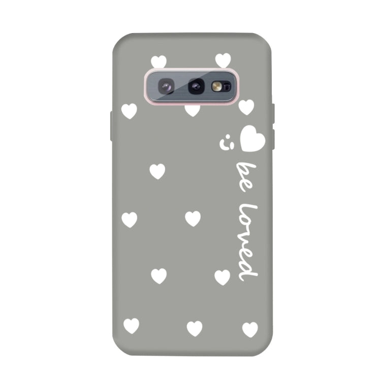 For Galaxy S10e Smiling Love Heart Pattern Frosted TPU Protective Case