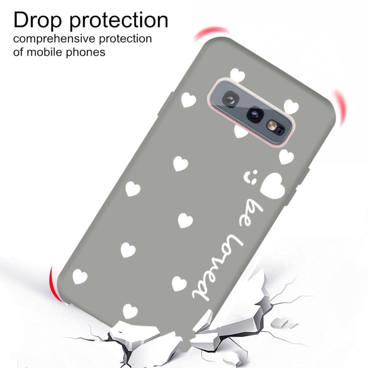 For Galaxy S10e Smiling Love Heart Pattern Frosted TPU Protective Case