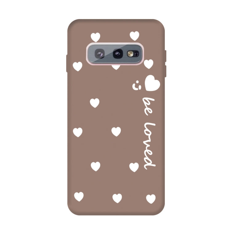 For Galaxy S10e Smiling Love Heart Pattern Frosted TPU Protective Case