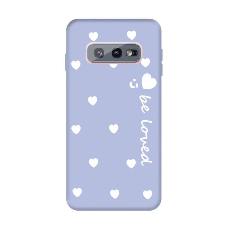 For Galaxy S10e Smiling Love Heart Pattern Frosted TPU Protective Case