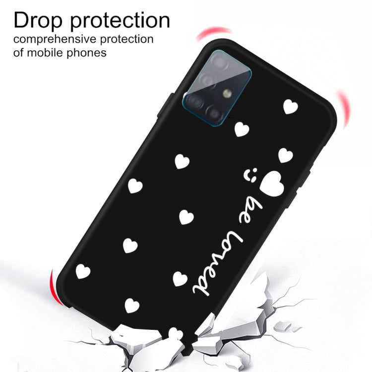 For Galaxy A71 Smiling Love Heart Pattern Frosted TPU Protective Case