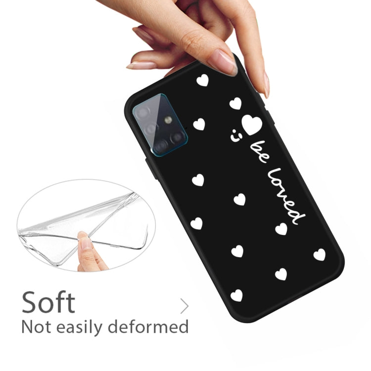 For Galaxy A71 Smiling Love Heart Pattern Frosted TPU Protective Case