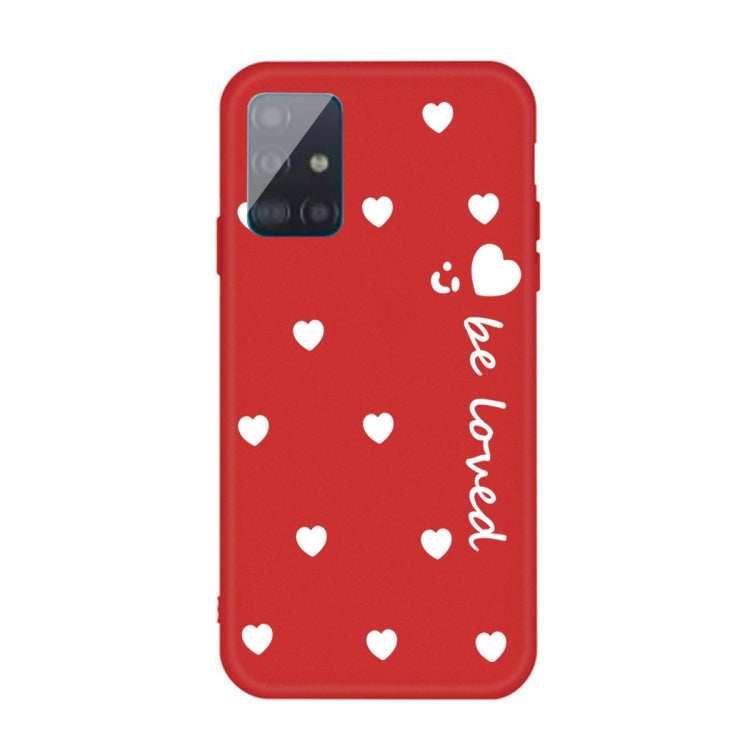 For Galaxy A71 Smiling Love Heart Pattern Frosted TPU Protective Case