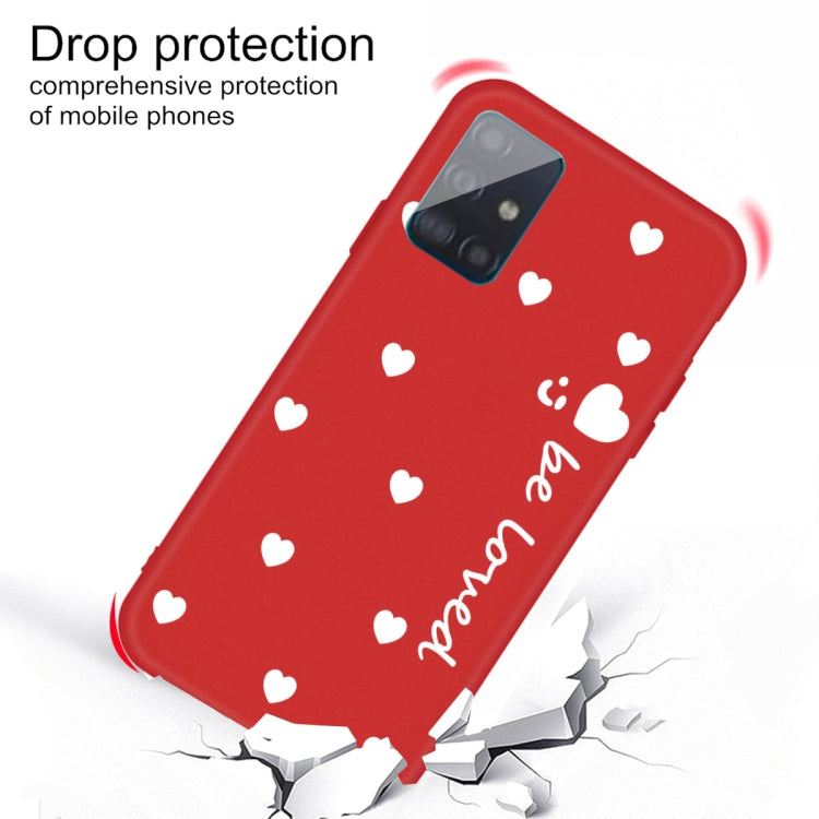 For Galaxy A71 Smiling Love Heart Pattern Frosted TPU Protective Case