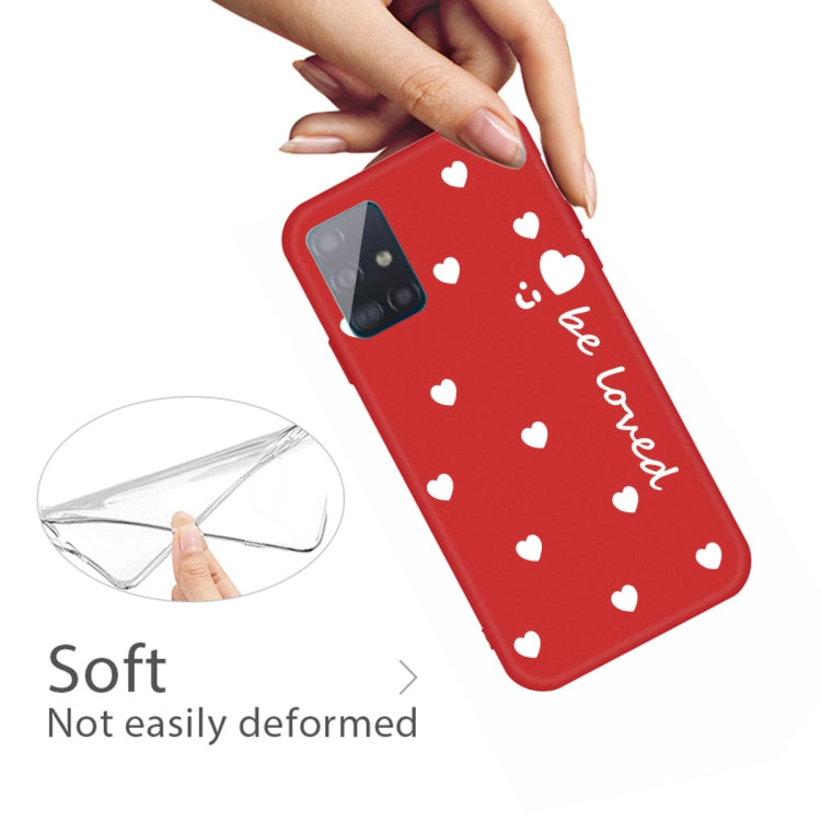 For Galaxy A71 Smiling Love Heart Pattern Frosted TPU Protective Case