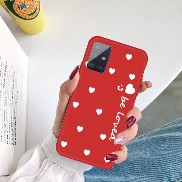 For Galaxy A71 Smiling Love Heart Pattern Frosted TPU Protective Case