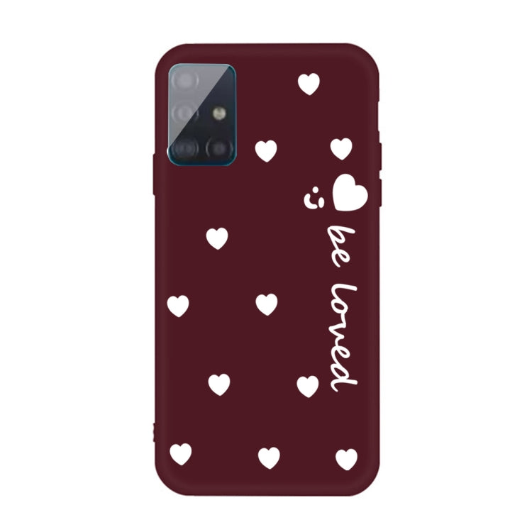 For Galaxy A71 Smiling Love Heart Pattern Frosted TPU Protective Case