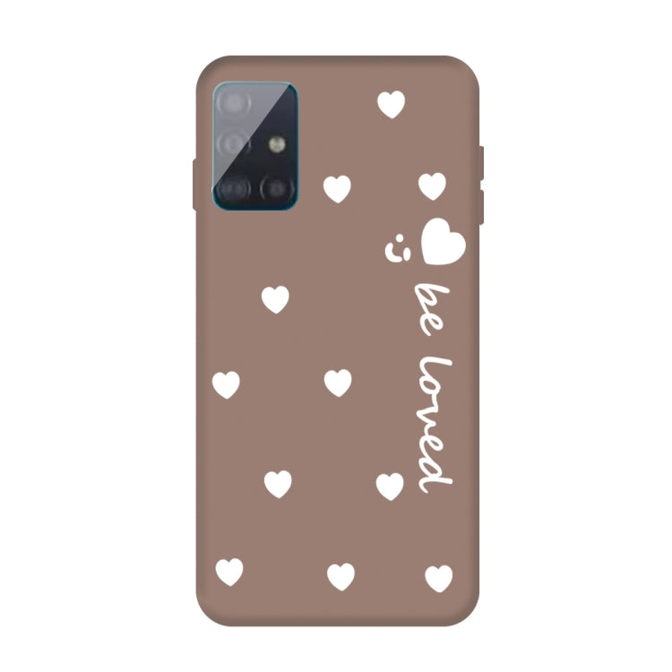 For Galaxy A71 Smiling Love Heart Pattern Frosted TPU Protective Case