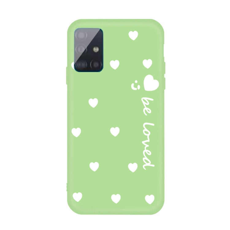 For Galaxy A71 Smiling Love Heart Pattern Frosted TPU Protective Case