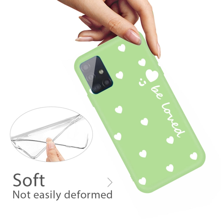 For Galaxy A71 Smiling Love Heart Pattern Frosted TPU Protective Case