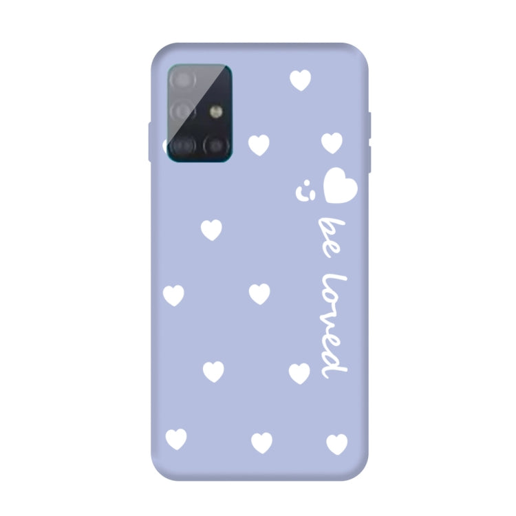 For Galaxy A71 Smiling Love Heart Pattern Frosted TPU Protective Case